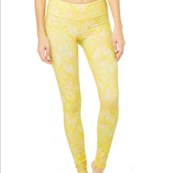 Alo Yoga Yellow Airbrush Legging Nwot 